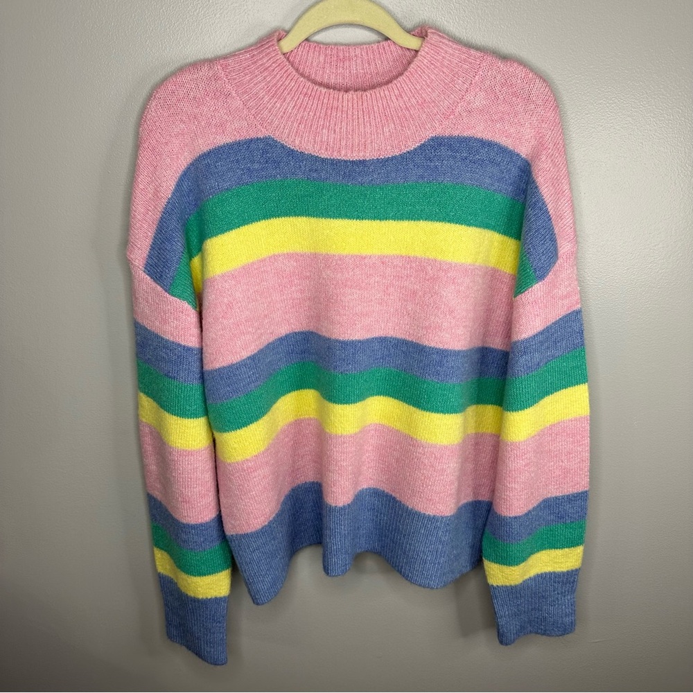 Andree By Unit Oversized Color Block Wool Blend Sweater Women’s Size Large